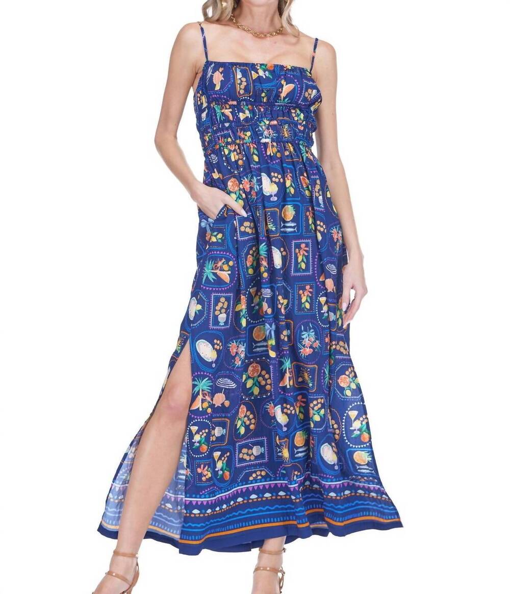 NEW JOY JOY cinched waist sundress in tuscan tiles